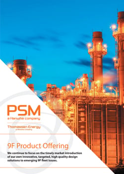 Document explaining 9E class frames and products from PSM and Thomassen Energy